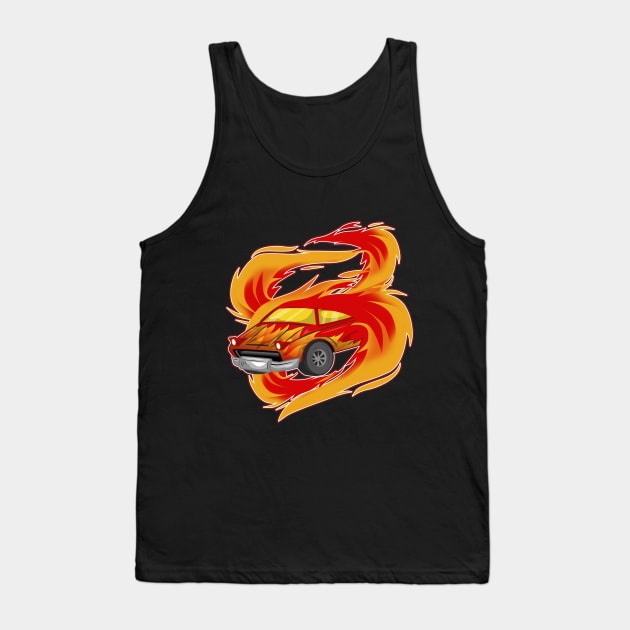 Car on Fire Tank Top by Markus Schnabel